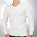 Art 994 | camiseta interlock escote v-m larga (blanco) | Talles: 38-40-42-44-46-48-50