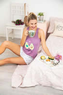 Art 22008 | Pijama en modal avocado . Avocado  | Talles: 1 al 4 | Colores: lila - rosa 