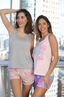 Art 4312-23 | pijama musculosa c/shirt estampado CEBRA  | Talles: 1 al 5 | Colores: variante melange y rosa 