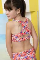 Art 2418 | bikini tipo hlater con recrote circular cruzado en espalda  | Talles: 2 al 12 | Colores: mar 
